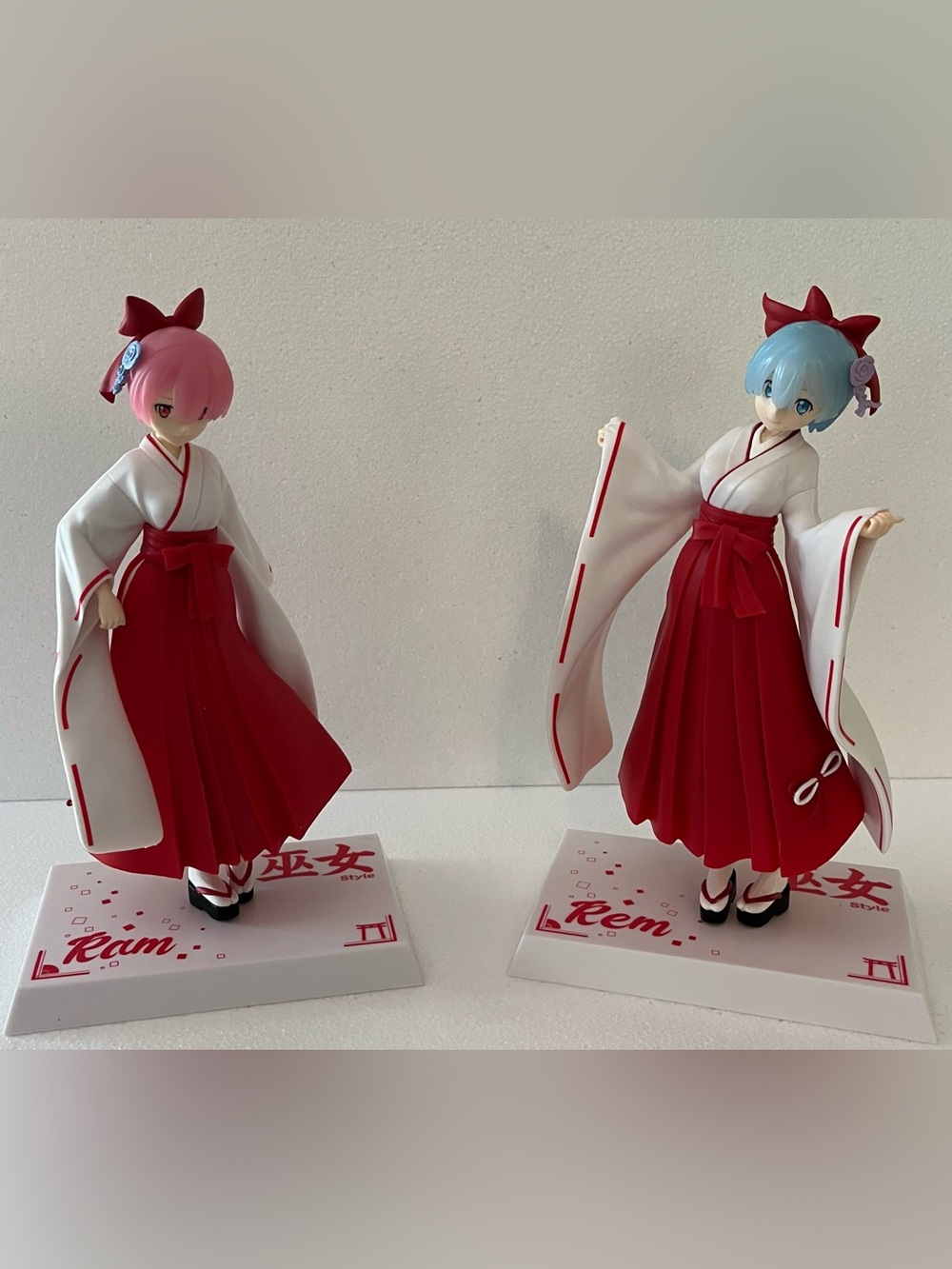 Sega Re:Zero Ram & Rem Miko Shrine Maiden Figure Set Anime Japan